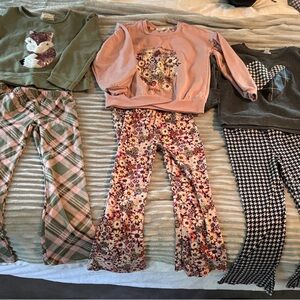 Girls size 7 Lot of Three Cozy pant sets